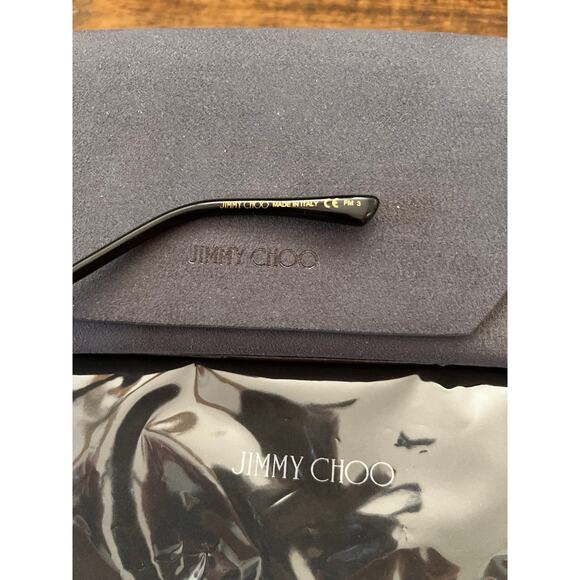 JIMMY CHOO EYEWEAR Crystal-Embellished Square Gold Frame Sunglasses NEW - Picture 9 of 9